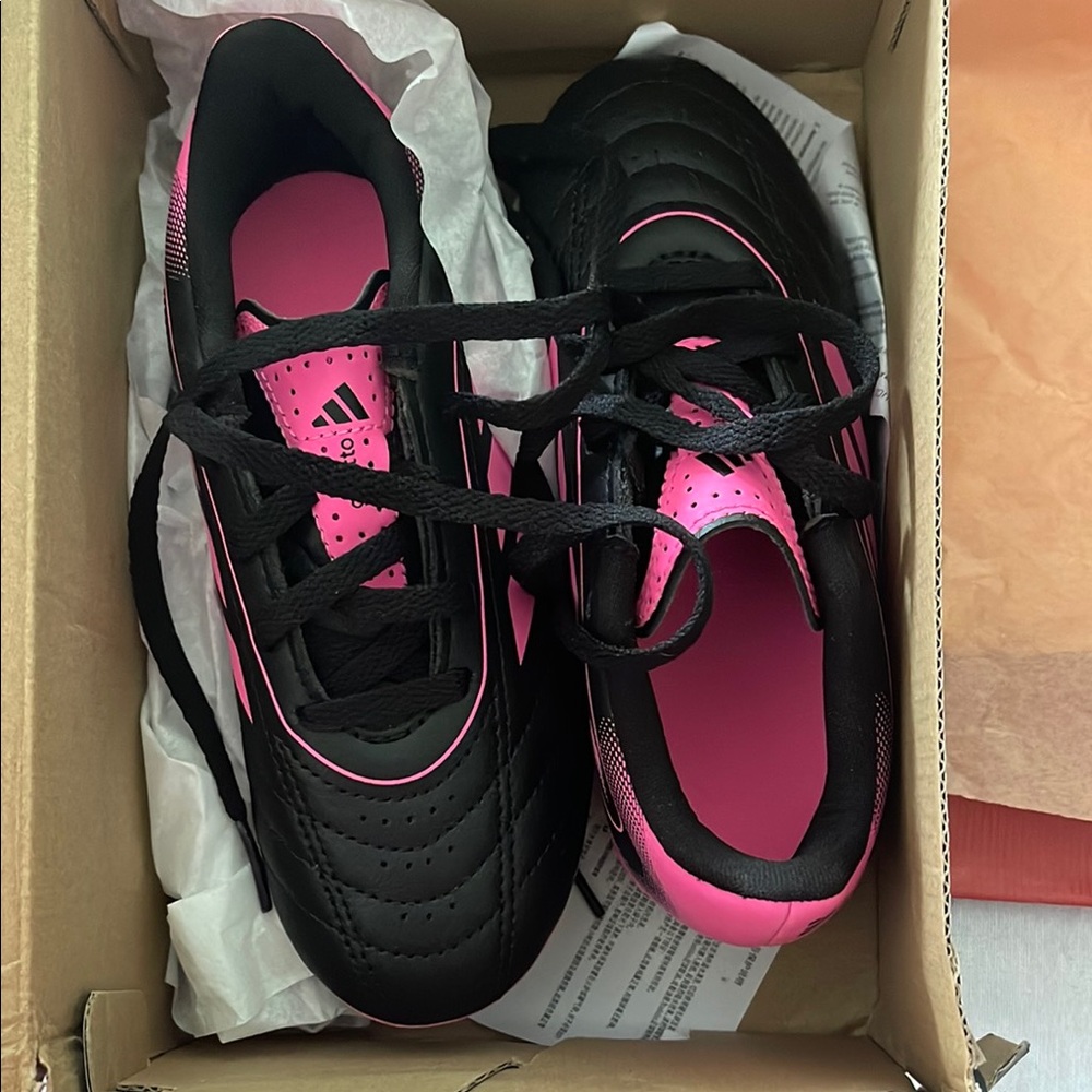 Adidas Black and Pink Soccer Cleats